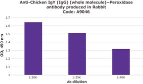 Anti-Chicken IgY (IgG) (whole molecule)&#8722;Peroxidase antibody produced in rabbit affinity isolated antibody, buffered aqueous solution