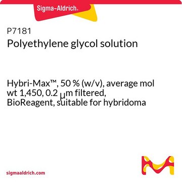Polyethylene glycol solution Hybri-Max&#8482;, 50&#160;% (w/v), average mol wt 1,450, 0.2 &#956;m filtered, BioReagent, suitable for hybridoma