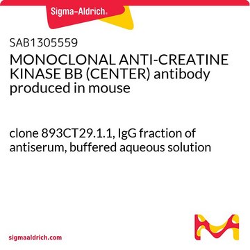 MONOCLONAL ANTI-CREATINE KINASE BB (CENTER) antibody produced in mouse clone 893CT29.1.1, IgG fraction of antiserum, buffered aqueous solution