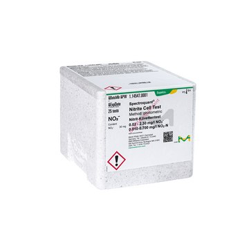 Nitrite Cell Test photometric, 0.03-2.30&#160;mg/L (NO2-), 0.010-0.700&#160;mg/L (NO2-N), Spectroquant&#174;