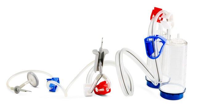 Steritest® NEO Device For soluble powders in vials with septa., Red base canister with vented double needle for small vials with septa., pkg of 10 blisters in 2 bags of 5 blisters per box, Double packed