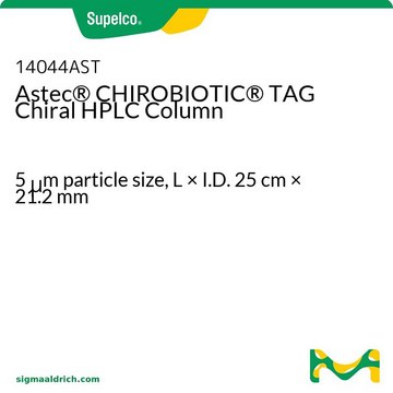 Astec&#174; CHIROBIOTIC&#174; TAG Chiral HPLC Column 5&#160;&#956;m particle size, L × I.D. 25&#160;cm × 21.2&#160;mm