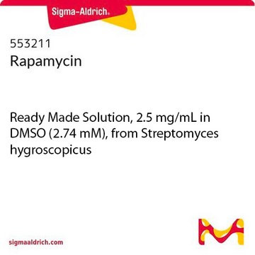 Rapamycin Ready Made Solution, 2.5 mg/mL in DMSO (2.74 mM), from Streptomyces hygroscopicus