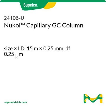 Nukol Capillary GC Column size × I.D. 15&#160;m × 0.25&#160;mm, df 0.25&#160;&#956;m