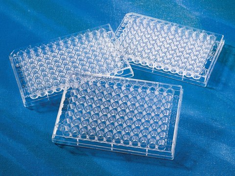 Corning&#174;&nbsp;96 Well Clear Polystyrene Microplate round bottom clear, polystyrene, bag of 25, sterile, lid: no