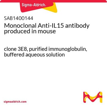 Monoclonal Anti-IL15 antibody produced in mouse clone 3E8, purified immunoglobulin, buffered aqueous solution