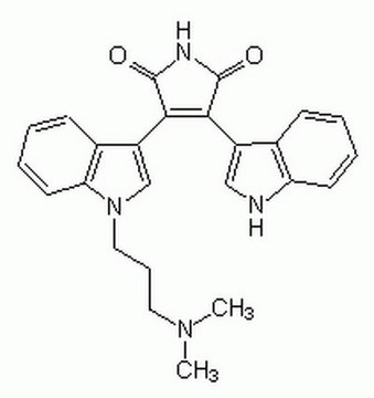 Bisindolylmaleimide I A highly selective, cell-permeable, and reversible protein kinase C (PKC) inhibitor (IC50 = 10 nM) that is structurally similar to staurosporine.
