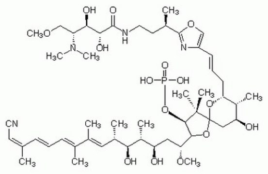 Calyculin A, Discodermia calyx Calyculin A, CAS 101932-71-2, is a cell-permeable inhibitor of protein phosphatase 2A (IC50 = 0.5-1 nM) and protein phosphatase 1 (PP1; IC50 = 2 nM).