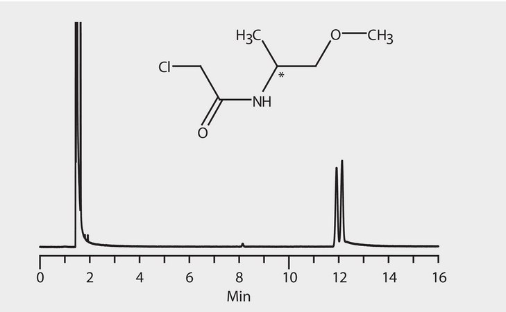 GC Analysis of 1-Methoxy-2-Propylamine Enantiomers (N-Chloroacetyl Derivatives) on Astec® CHIRALDEX™ B-PH suitable for GC