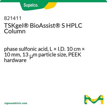 TSKgel&#174; BioAssist&#174; S HPLC Column phase sulfonic acid, L × I.D. 10&#160;cm × 10&#160;mm, 13&#160;&#956;m particle size, PEEK hardware