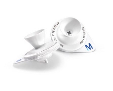 Millex Samplicity® Filter PVDF membrane, pore size 0.45 μm, diam. 25 mm, non-sterile, hydrophilic