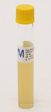 Sabouraud Dextrose Agar tube capacity × filling volume 25&#160;mL × 18&#160;mL, closure type, yellow cap, box of 20 and 100 tubes