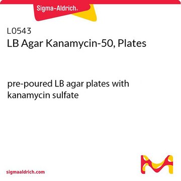 LB Agar Kanamycin-50, Plates pre-poured LB agar plates with kanamycin sulfate