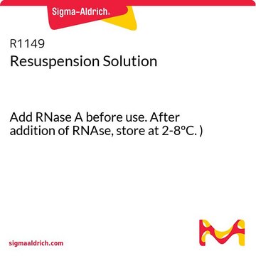 Resuspension Solution Add RNase A before use. After addition of RNAse, store at 2-8ºC. )