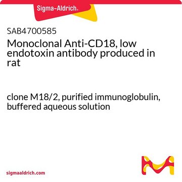 Monoclonal Anti-CD18, low endotoxin antibody produced in rat clone M18/2, purified immunoglobulin, buffered aqueous solution