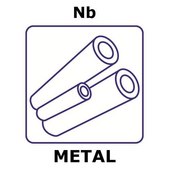 Niobium tube, 500mm, outside diameter 16.0mm, inside diameter 13mm, wall thickness 1.5mm, as drawn, 99.9%