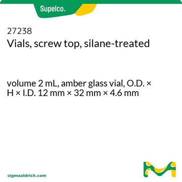 Vials, screw top, silane-treated volume 2&#160;mL, amber glass vial, O.D. × H × I.D. 12&#160;mm × 32&#160;mm × 4.6&#160;mm