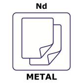 Neodymium foil, thickness 0.5&#160;mm, size 25 × 25&#160;mm, purity 99%