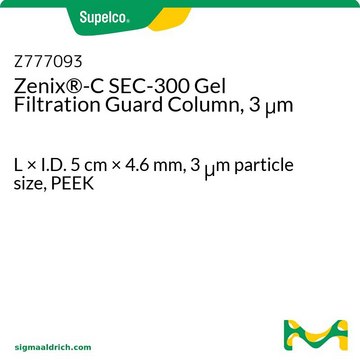 Zenix®-C SEC-300 Gel Filtration Guard Column, 3 μm L × I.D. 5 cm × 4.6 mm, 3 μm particle size, PEEK