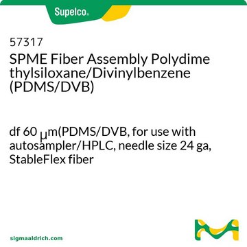 SPME Fiber Assembly 60 &#956;m PDMS/DVB, StableFlex (1 cm), needle size 24 ga, Autosampler/HPLC, pk of 3, notched brown hub
