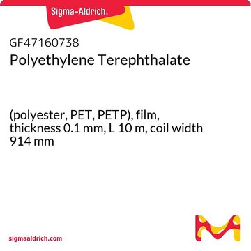 Polyethylene Terephthalate (polyester, PET, PETP), film, thickness 0.1 mm, L 10 m, coil width 914 mm