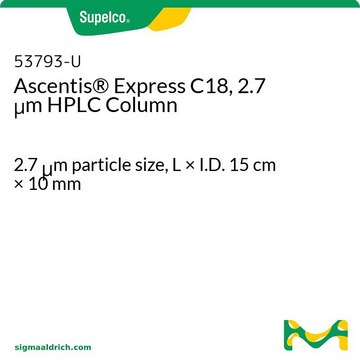 Ascentis&#174; Express C18, 2.7 &#956;m HPLC Column 2.7&#160;&#956;m particle size, L × I.D. 15&#160;cm × 10&#160;mm