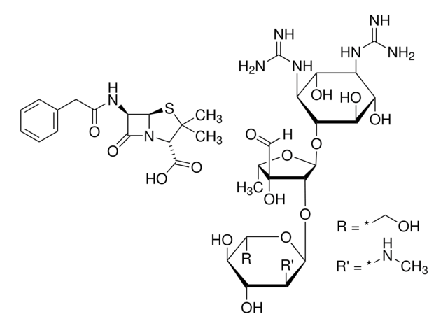 Penicillin-Streptomycin Solution stabilized, with 10,000 units penicillin and 10 mg streptomycin/mL, 0.1 μm filtered, BioReagent, suitable for cell culture